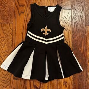 New Orleans Saints Fleur-de-Lis Cheerleader Bodysuit Dress Baby Girl 12 Months